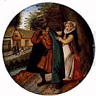 A Flemish Proverb 'A Wife Hiding Her Infidelity From Her Husband Under A Blue Cloak'